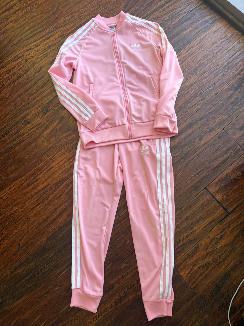 Never used Adidas Pink Trefoil Track Jacket and Joggers Set
